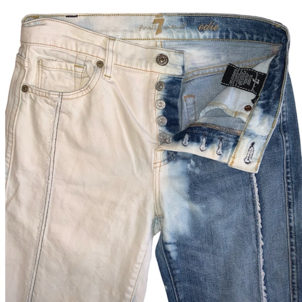 7 For All Man Kind Edie Jeans Size 25 Button Fly - Picture 10 of 13